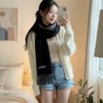 로에베 애너그램 양면 울 캐시미어 머플러
