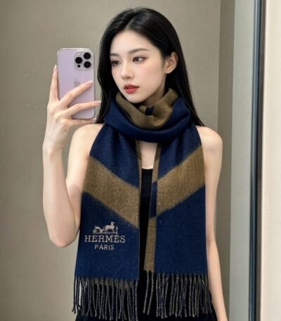 에르메스 자카드 양모 램스울 머플러