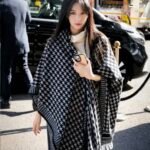 디올 헤링본 울 케이프